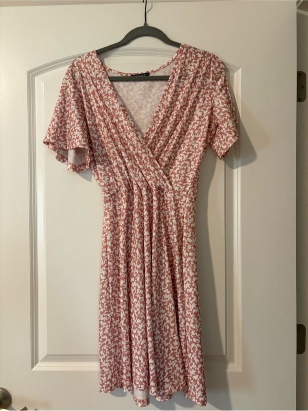 Wrap-Style Midi Dress in Dusty Rose Floral- Never Worn!